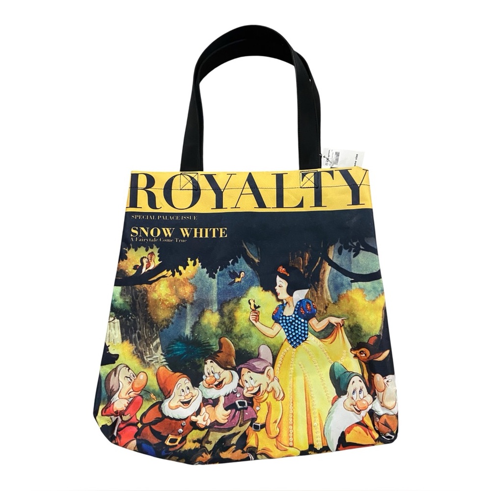 Disney Store Snow White blinged tote bag black back but graphic w/‎ rhinestones